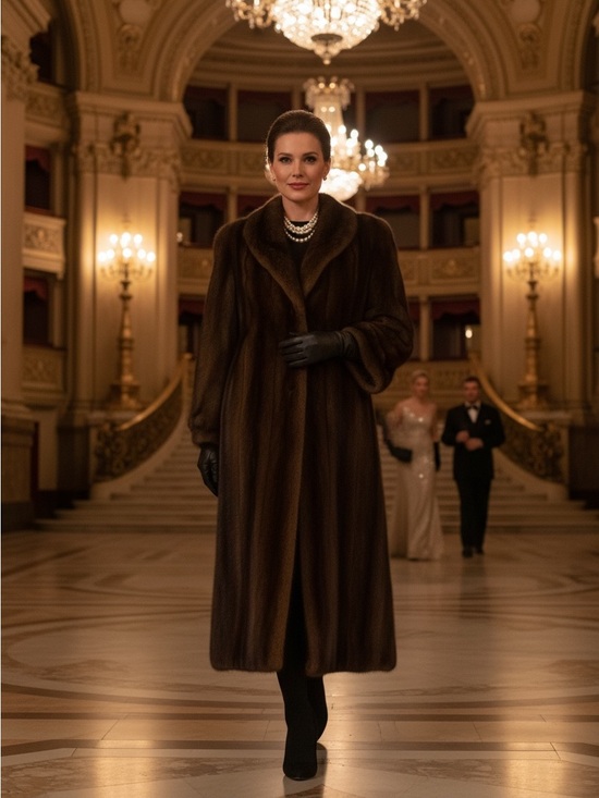 Harper’s Fur Inc Jackets & Blazers - Harper’s Furs Natural Lunaraine Mink Coat Full Length Shawl Collar Medium